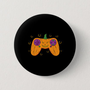 Badge Rond 5 Cm Halloween Costume Gamer Scanner Citrouille Mens Bo