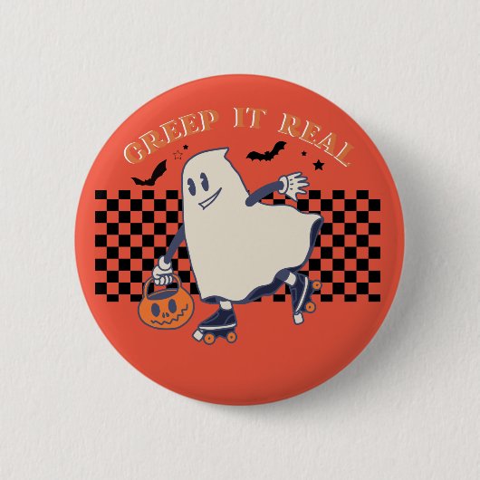 Badge Rond 5 Cm Halloween Creep it real (Devant)