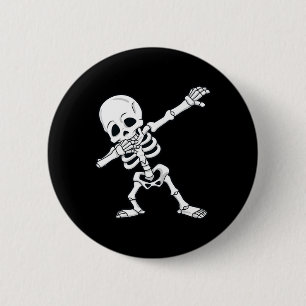 Badge Rond 5 Cm Halloween Dabbing Skeleton Garçons Filles Enfants