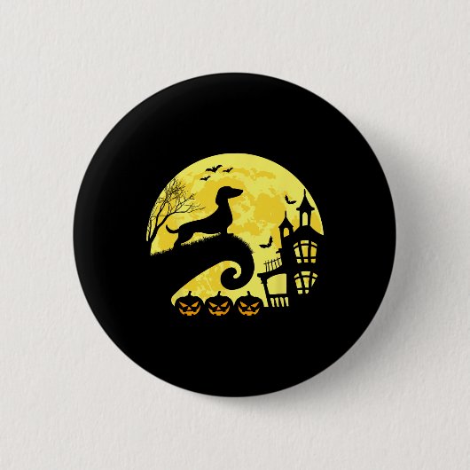 Badge Rond 5 Cm Halloween Dachshund Weenie Wiener Moonshine Sausag (Devant)
