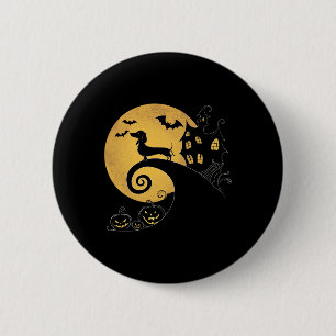 Badge Rond 5 Cm Halloween Dachshund Weenie Wiener Moonshine Sausag