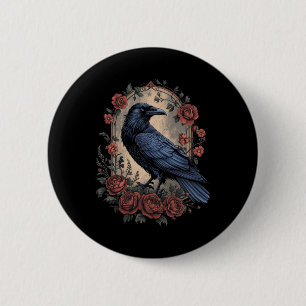 Badge Rond 5 Cm Halloween Dark Mysterious Nature Imaginaire