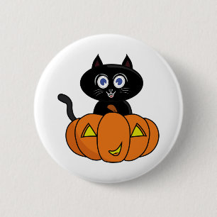 Badge Rond 5 Cm Halloween de chats noirs mignons
