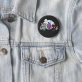 Badge Rond 5 Cm Halloween de Cupcake Zombie (En situation)