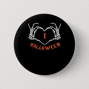 Badge Rond 5 Cm Halloween de Slogan. Geste Cardiaque En Squelette
