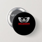 Badge Rond 5 Cm Halloween des yeux - Squelette Mains Coeur (Devant & derrière)