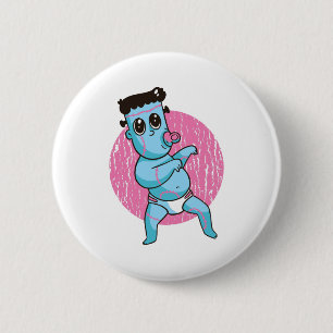 Badge Rond 5 Cm Halloween Drôle de Monstre Zombie - Bébé Frankenst