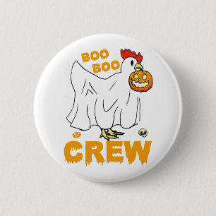Badge Rond 5 Cm Halloween drôle de poule de l'équipage du bateau