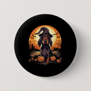 Badge Rond 5 Cm Halloween éffrayant Black Et Tan Coonhound Chien S