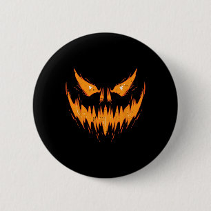 Badge Rond 5 Cm Halloween Éffrayant Jack-o'-lantern Face Citrouill