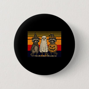 Badge Rond 5 Cm Halloween éffrayante Et Férale Cute Ghost Raccoon 