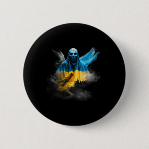 Badge Rond 5 Cm Halloween en Ukraine Drapeau de l'Ukraine Cherno