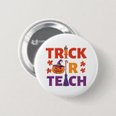 Badge Rond 5 Cm Halloween Enseignant Tri Ou Enseigner (Devant & derrière)
