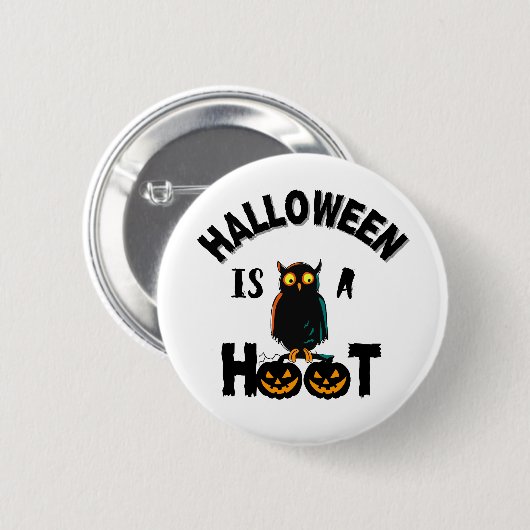 Badge Rond 5 Cm Halloween est une saison de Hoot (Devant & derrière)