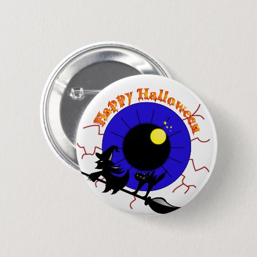 Badge Rond 5 Cm Halloween Eyeball (Devant & derrière)