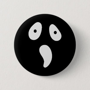 Badge Rond 5 Cm Halloween Fantôme Silencieux Visage Costume Drôle