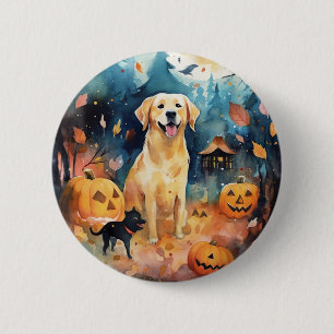 Badge Rond 5 Cm Halloween Finnish Lappund With Pumpkins Scary 