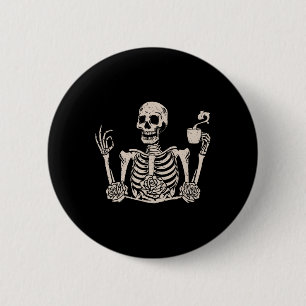 Badge Rond 5 Cm Halloween floral femmes hommes squelette drôle buv