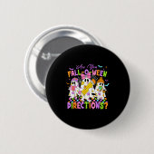 Badge Rond 5 Cm Halloween Floral Ghost Teacher Are You Falloween D (Devant & derrière)