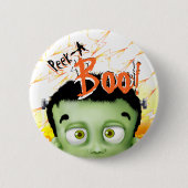 Badge Rond 5 Cm Halloween Frankenstein Monster Peek A Boo (Devant)