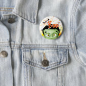 Badge Rond 5 Cm Halloween Frankenstein Monster Peek A Boo (En situation)