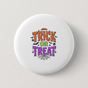 Badge Rond 5 Cm Halloween Friandise Drôle Toile d'araignée Rétro_1