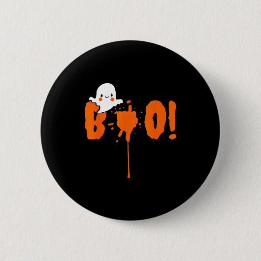 Badge Rond 5 Cm Halloween Funny Cute Ghost Boo! Design Gift (Devant)