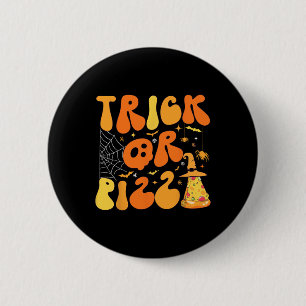 Badge Rond 5 Cm Halloween Funny Trick Ou Pizza Scandale Ghost Deco