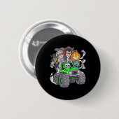 Badge Rond 5 Cm Halloween Gamer Skeleton (Devant & derrière)