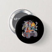 Badge Rond 5 Cm Halloween Gamer Skeleton (Devant & derrière)