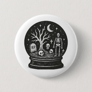 Badge Rond 5 Cm Halloween Globe