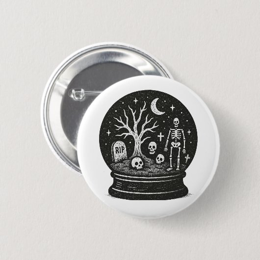Badge Rond 5 Cm Halloween Globe (Devant & derrière)