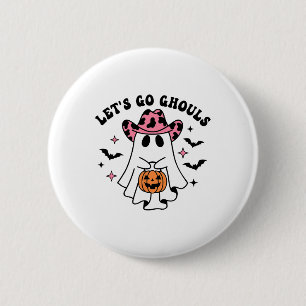 Badge Rond 5 Cm Halloween Go Ghouls Ghost Retro Costume femme