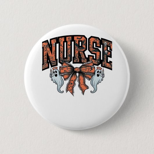 Badge Rond 5 Cm Halloween Infirmière Scary Coquette Bow Classic T- (Devant)