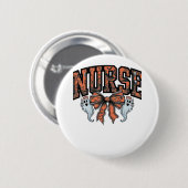 Badge Rond 5 Cm Halloween Infirmière Scary Coquette Bow Classic T- (Devant & derrière)