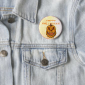 Badge Rond 5 Cm Halloween Jack-O-Lantern (En situation)