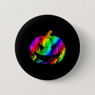 Badge Rond 5 Cm Halloween Jack-o'-lantern Citrouille arc-en-ciel c