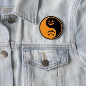 Badge Rond 5 Cm Halloween Jack o-lanterne Yin Yang (En situation)