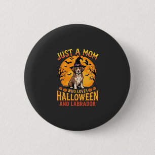 Badge Rond 5 Cm Halloween Labrador Maman Sorcière Chien Design_1