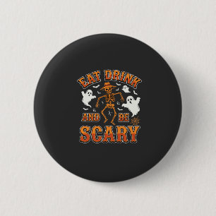 Badge Rond 5 Cm Halloween Manger Boire Être Effrayant Fantôme Conc