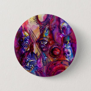 Badge Rond 5 Cm HALLOWEEN MONSTERS / ORK WAR Imaginaire
