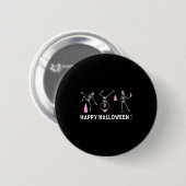 Badge Rond 5 Cm Halloween Montessori Teacher Skeleton Dancing Educ (Devant & derrière)