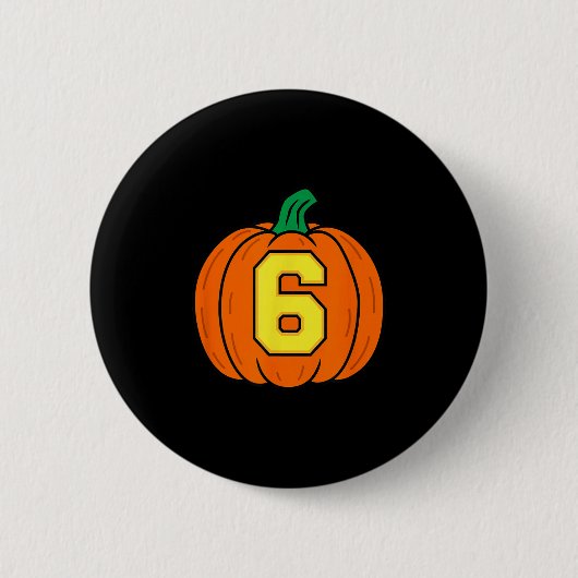 Badge Rond 5 Cm Halloween Number 6 Pumpkin Costume  (Devant)