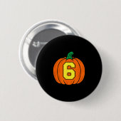 Badge Rond 5 Cm Halloween Number 6 Pumpkin Costume  (Devant & derrière)