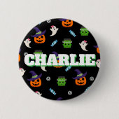 Badge Rond 5 Cm Halloween Pattern Party Favor Button (Devant)