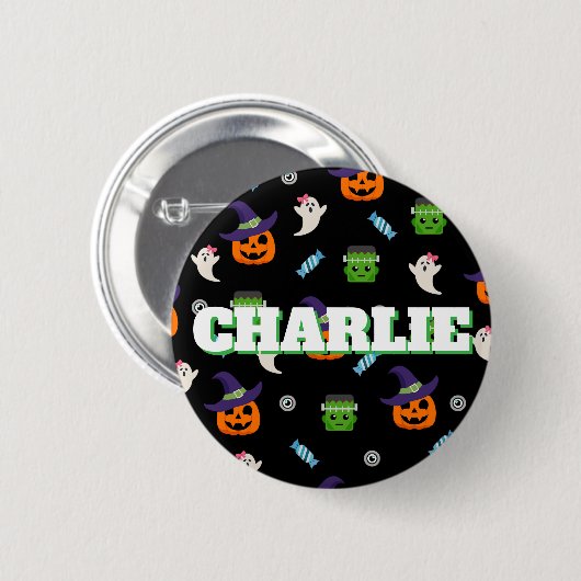 Badge Rond 5 Cm Halloween Pattern Party Favor Button (Devant & derrière)