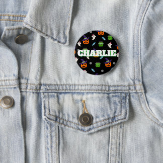 Badge Rond 5 Cm Halloween Pattern Party Favor Button