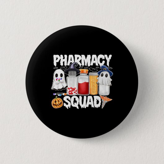Badge Rond 5 Cm Halloween Pharmacie Squad pilules Chemises Pharmac (Devant)