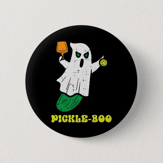 Badge Rond 5 Cm Halloween Pickleball Pickleball Boo Ghost Costume  (Devant)