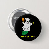 Badge Rond 5 Cm Halloween Pickleball Pickleball Boo Ghost Costume  (Devant & derrière)